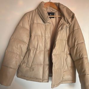 7 For All Mankind Faux Leather Puffer Jacket